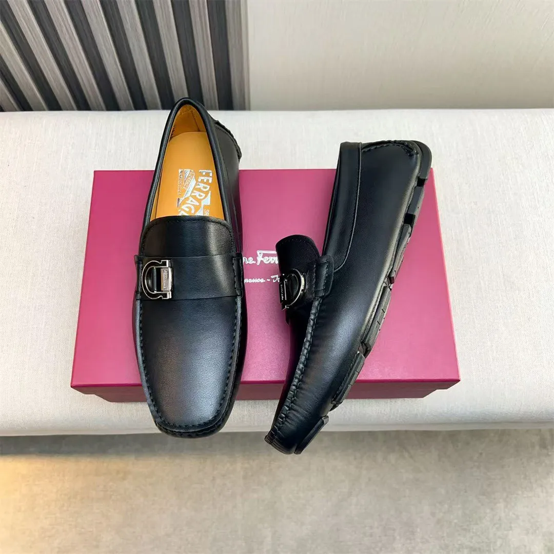Men's shoes 💰560 Ferragamo new high-end quality 🔥 black cowhide ➕ cowhide lining size 38-45